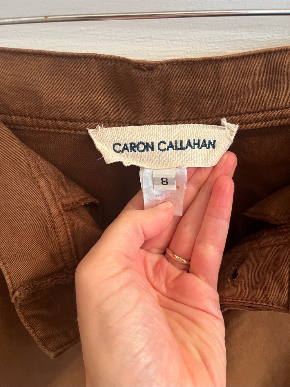 Caron Callahan Rust-Brown High Waisted Trousers - Picture 2 of 5